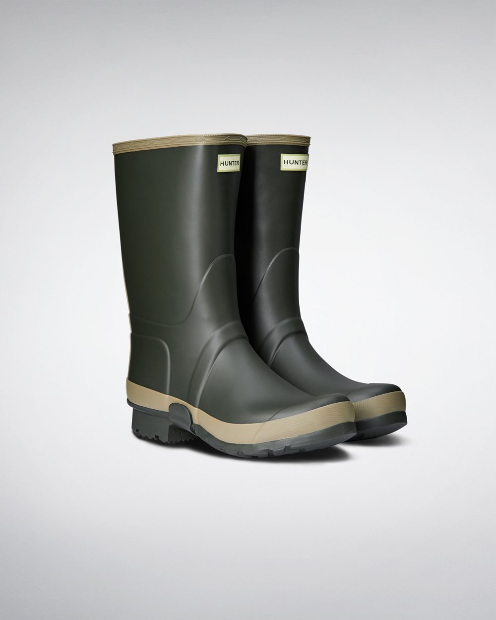 Hunter Gardener Short Rain Boots - Shop Online Mens Dark Olive - RUGKCT045